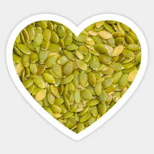 Raw Pumpkin Seeds Heart Photograph Sticker